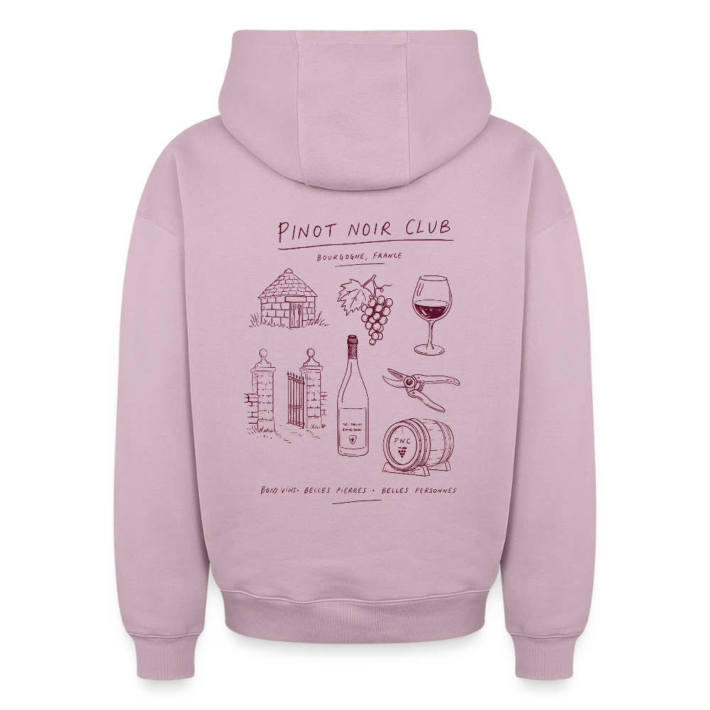 Hoodie Unisexe « Bons vins, belles pierres, belles personnes » 🍇 - rose poudré