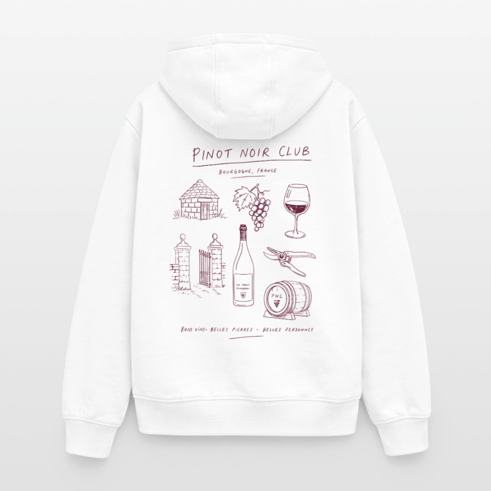 Hoodie Unisexe « Bons vins, belles pierres, belles personnes » 🍇 - blanc