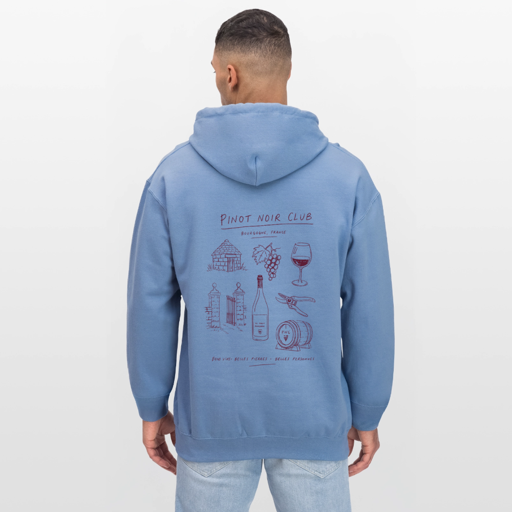 Hoodie Unisexe « Bons vins, belles pierres, belles personnes » - carolina blue