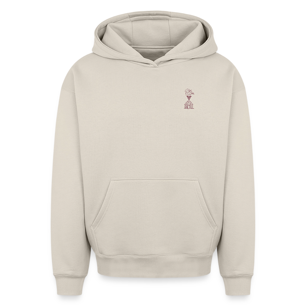 Hoodie Unisexe « Bons vins, belles pierres, belles personnes » 🍇 - beige