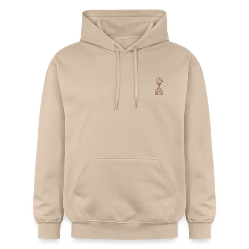 Hoodie Unisexe « Bons vins, belles pierres, belles personnes » - jaune sable