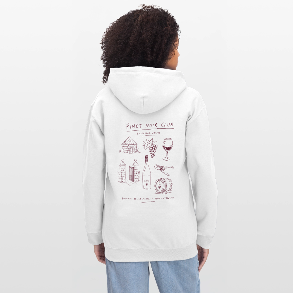 Hoodie Unisexe « Bons vins, belles pierres, belles personnes » - blanc