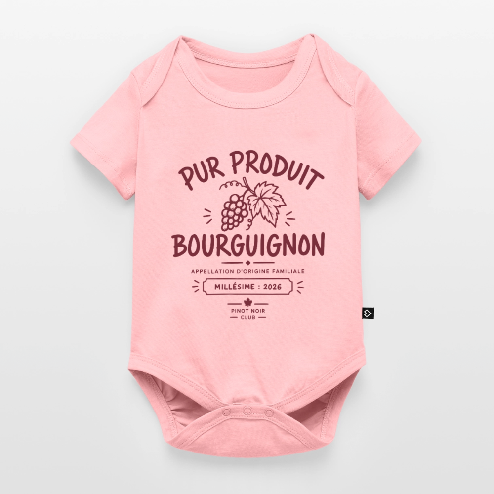 🍇 Body bébé « Pur Produit Bourguignon » - rose