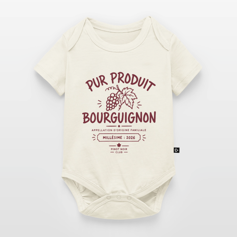 🍇 Body bébé « Pur Produit Bourguignon » - blanc cassé