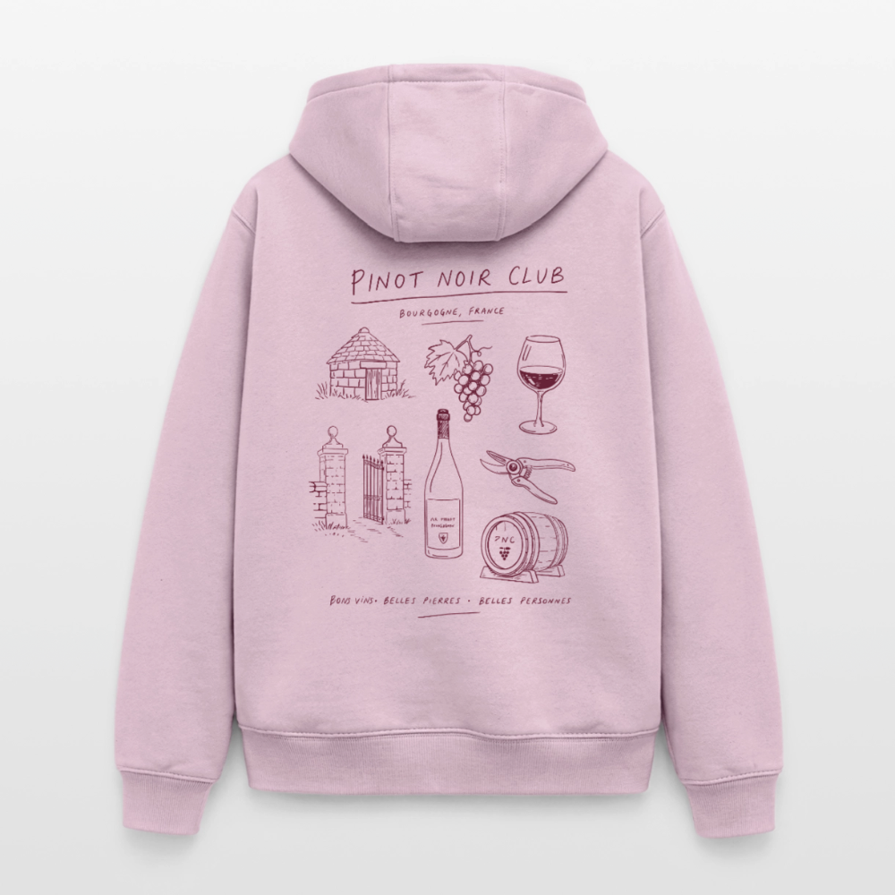 Hoodie Unisexe « Bons vins, belles pierres, belles personnes » 🍇 - rose poudré