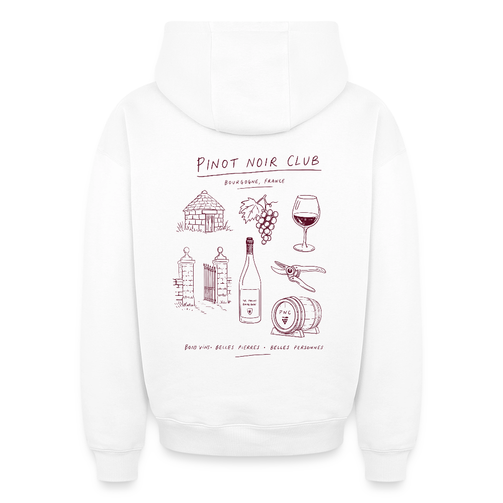 Hoodie Unisexe « Bons vins, belles pierres, belles personnes » 🍇 - blanc
