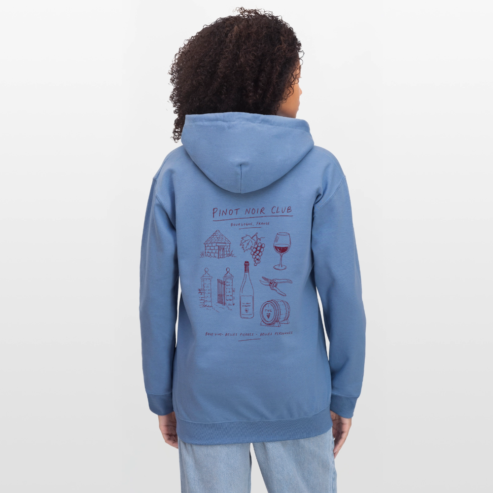 Hoodie Unisexe « Bons vins, belles pierres, belles personnes » - carolina blue